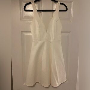 LULUS white deep plunge strappy dress size small